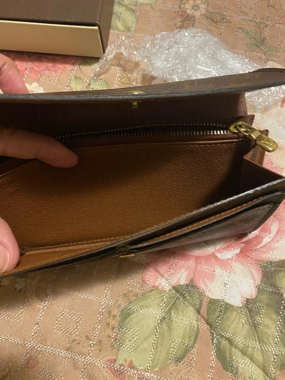 Louis Vuitton Monogram Continental Wallet in Brown and Gold - Picture 9 of 14